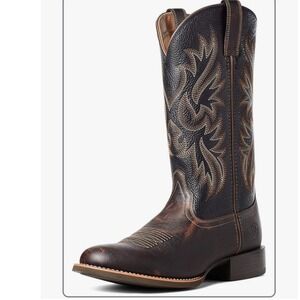 ARIAT Western Boots men's 10 D brown embroidered 12" EXCELLENT